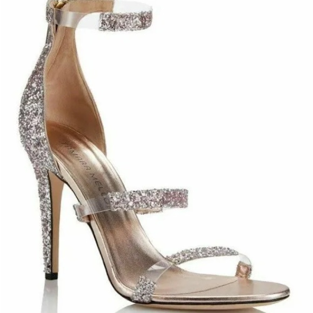 Tamara Mellon heels - Frontline 105 - Glitter - BLUSH / 37.5 / 105MM